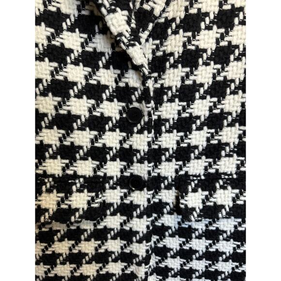 Anine Bing Quinn Tweed Blazer Houndstooth Black White Size XL NWT - Picture 5 of 12